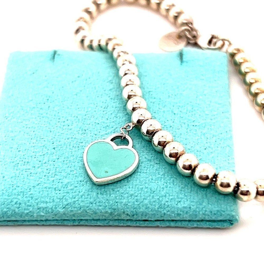 T&Co. 925 Mini Heart Tag Beaded Bracelet - Picture 6 of 11